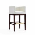 Celebracion Kingsley Ivory & Dark Walnut Beech Wood Barstool 38 x 21 x 19.5 in. CE1813552